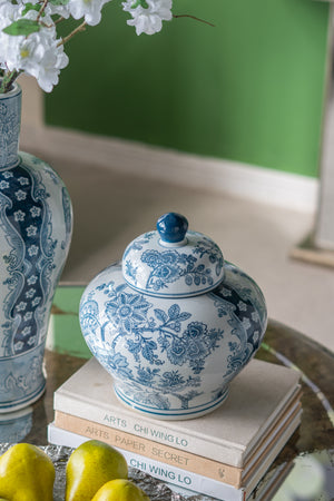 D9.1x9.1" Porcelain Lidded Jar
