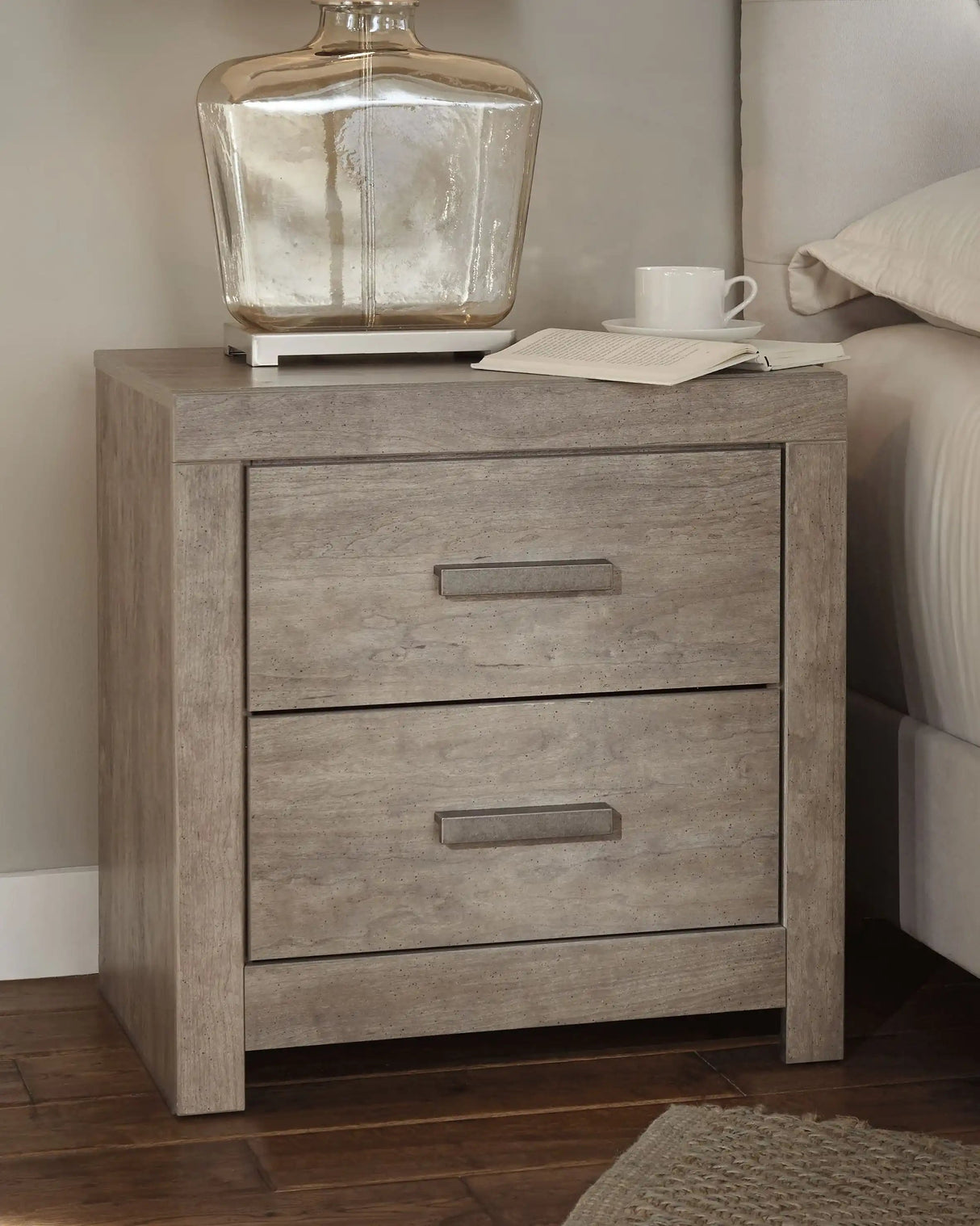 Culverbach - Two Drawer Night Stand - Gray - Best Buy Furniture