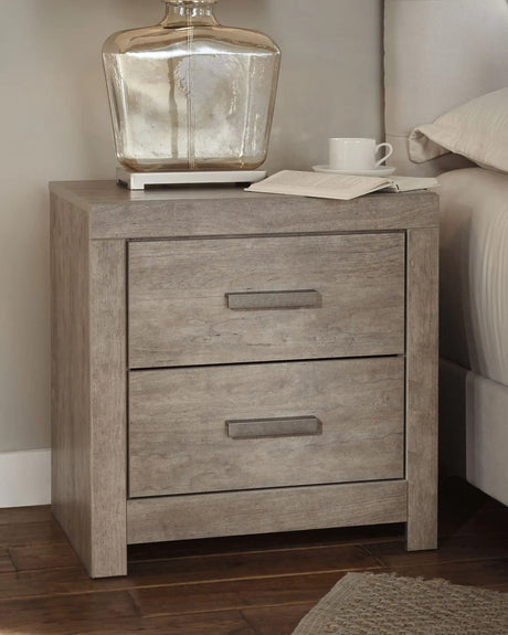 Culverbach - Two Drawer Night Stand - Gray - Best Buy Furniture