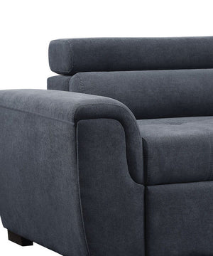 Haris - Sleeper Sofa Sectional With Adjustable Headrest And Storage Ottoman - Dark Gray