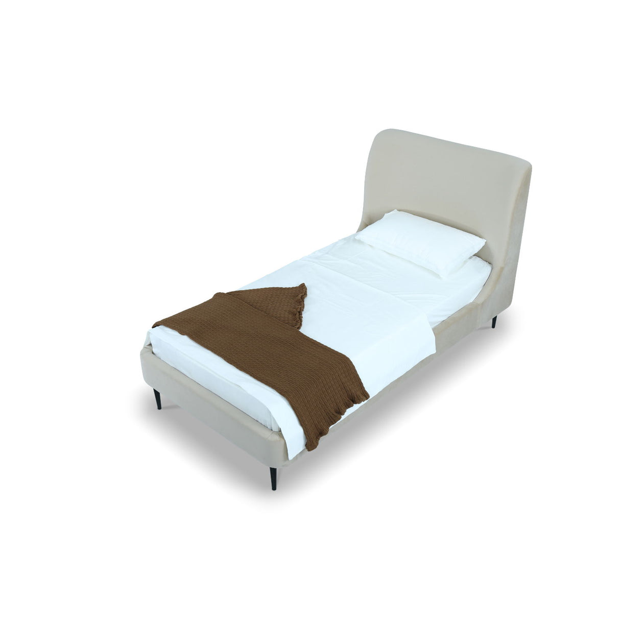 Heather - Upholstered Bed With Curved Headboard
