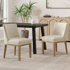 Modern Dining Chair With Durable Fabric Upholstery And Sturdy Wooden Frame (Set of 2) - Best Buy Furniture