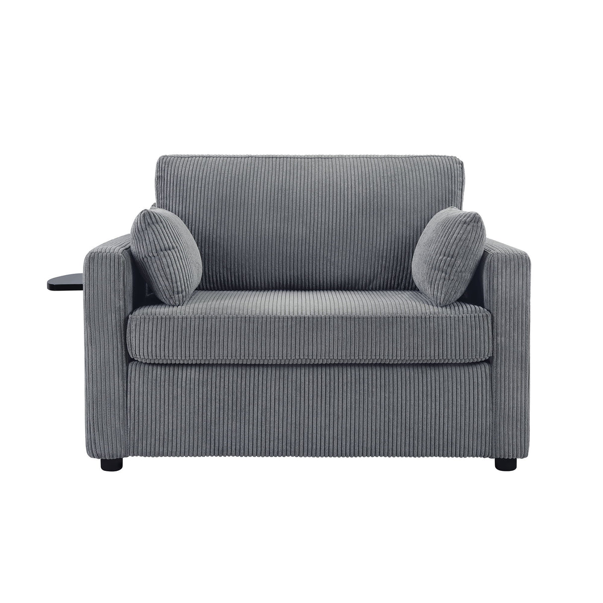 Sleeper Sofa With Foldable Mattress, USB Ports, Side Table & Storage Pocket