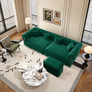 Chesterfield 3-in-1 Pull-Out Sofa Bed - Green