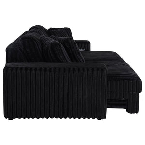 Clifford - Upholstered Dual Power Chaise Sofa - Black