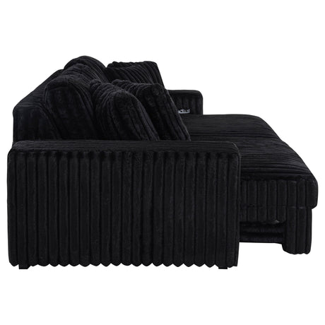 Clifford - Upholstered Dual Power Chaise Sofa - Black