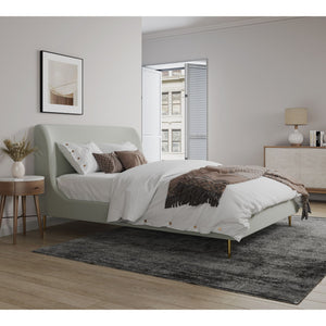Heather - Upholstered Bed With Curved Headboard