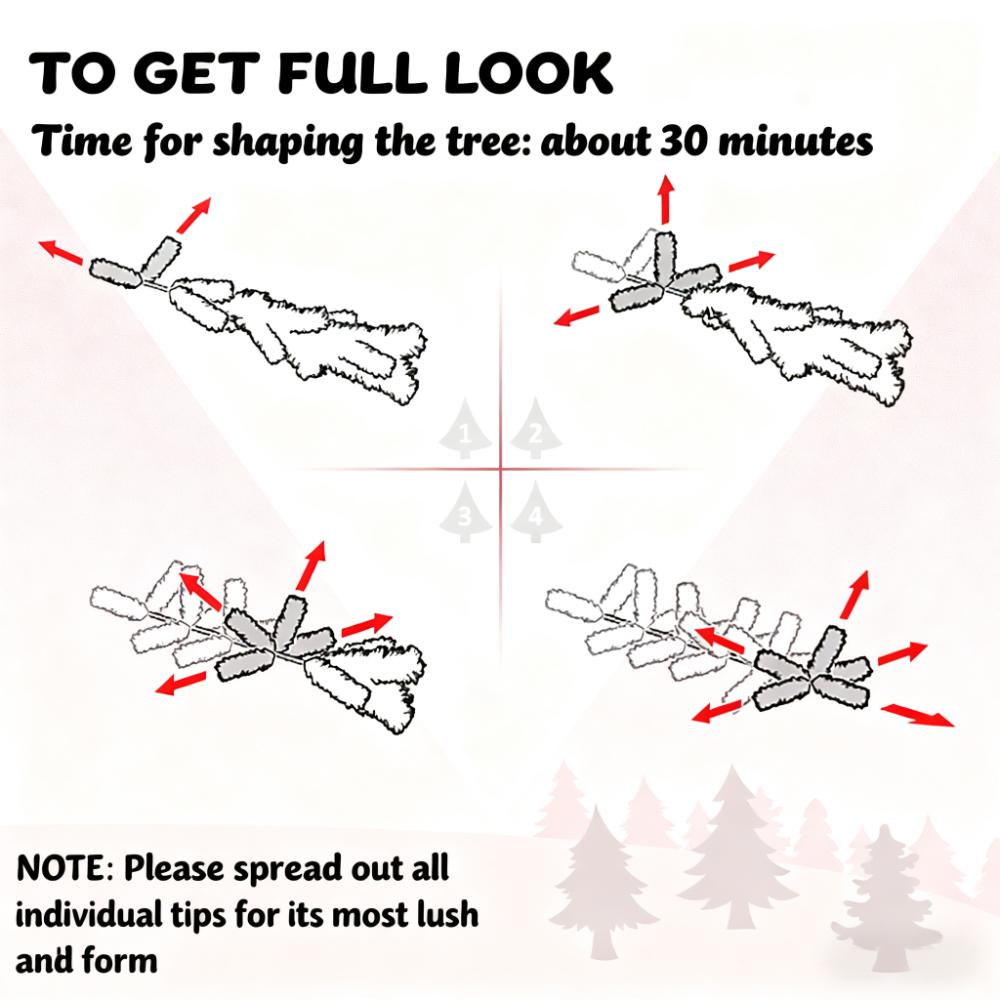 Slim Xmas Tree with Realistic Branch Tips and Plastic Stand