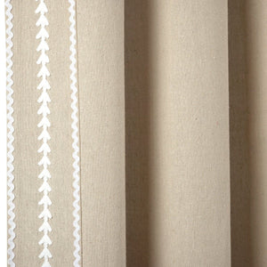 Olivia Ric Rac Embroidery Border Window Curtain Panel