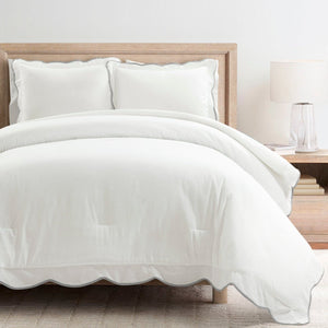 Coastal Chic Scalloped Edge 3 Piece Comforter Set
