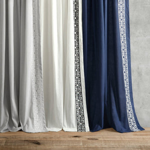 Luxury Modern Square Embroidery Border Window Curtain Panel