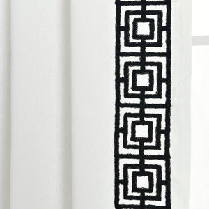 Luxury Modern Square Embroidery Border Window Curtain Panel