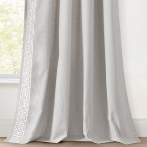 Luxury Modern Square Embroidery Border Window Curtain Panel