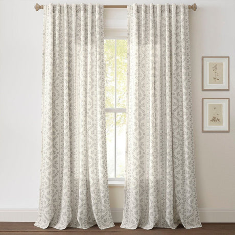 Doreen Delicate Floral Window Curtain Panel Set