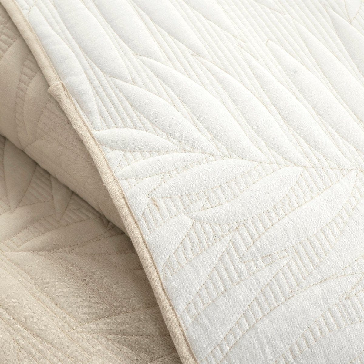 LushDecor Isla Embroidered Leaf Reversible Cotton Quilt 3 Piece Set - view 2
