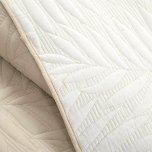 LushDecor Isla Embroidered Leaf Reversible Cotton Quilt 3 Piece Set - view 2