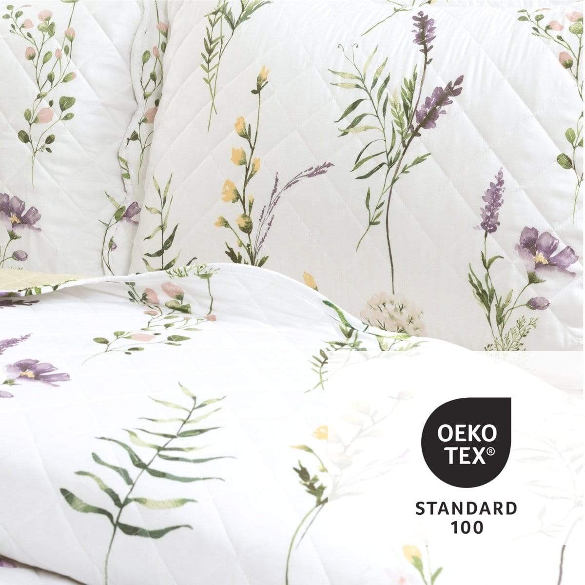 LushDecor Watercolor Wildflower Scallop Edge Floral 3 Piece Quilt Set - view 8