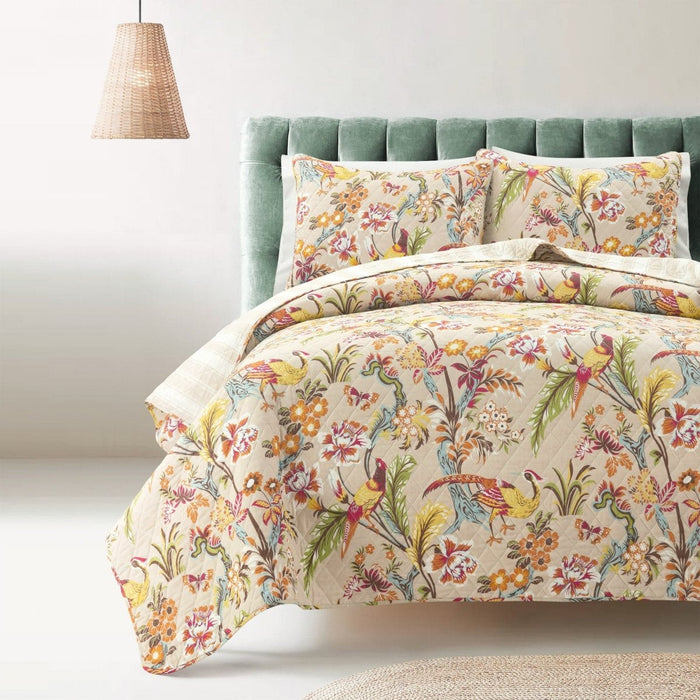 LushDecor Dolores 3 Piece Quilt Set in Neutral_Multi