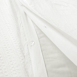 Haniya Solid Waffle Woven Cotton Textured Duvet Cover Set