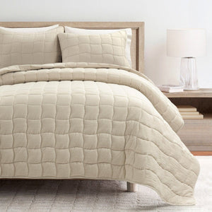 LushDecor Cloud Gauze 3 Piece Quilt Set in Neutral