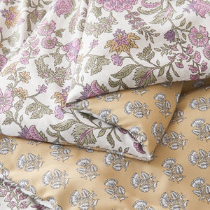 Lillian Block Print Reversible Comforter Set 5Pc