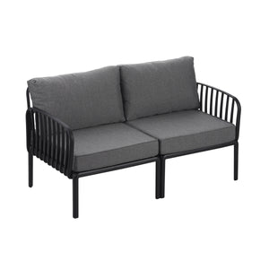 3 Piece Patio Conversation Sets, Modern Outdoor Patio Sectional Furniture Set with Square Coffee Table