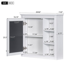 Bathroom Vanity With Top Sink, 2 Doors And 3 Drawers, Freestanding Set With Mirror Cabinet