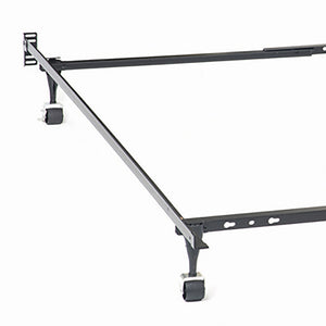 Deverton - Queen / Eastern King / California King Bed Frame With Center Support And Adjustable Design - Black