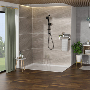 Multi Function Dual Shower Head System With 4.7" Rain Showerhead, 8 Function Hand Shower, Adjustable Slide Bar