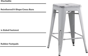 Backless Modern Industrial Bar Stools (Set of 2)