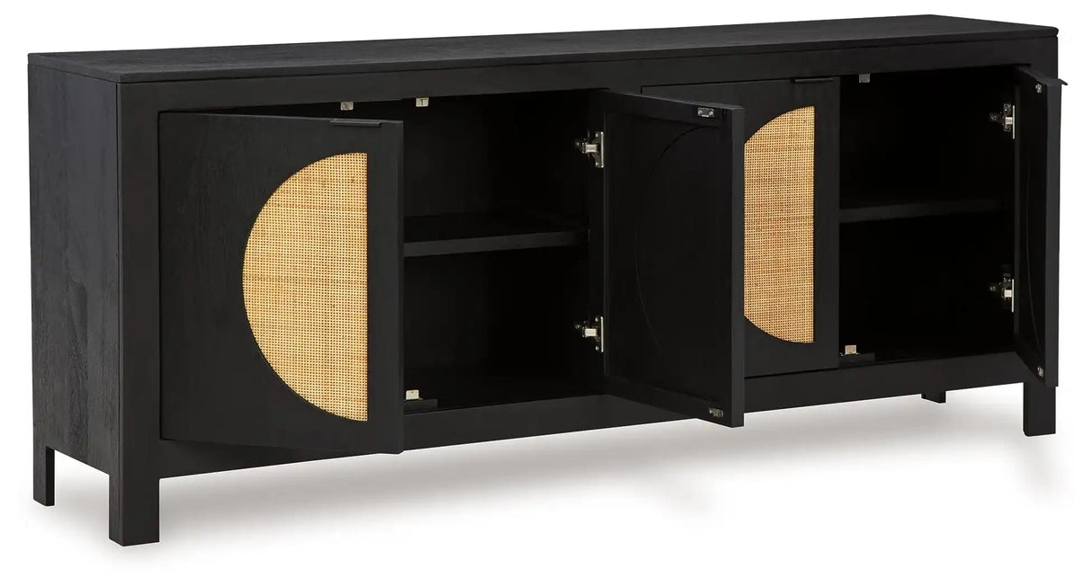 Cliffiings - Accent Cabinet - Black / Natural - Best Buy Furniture
