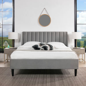 Aspen - Vertical Tufted Modern Headboard Platform Bed Set