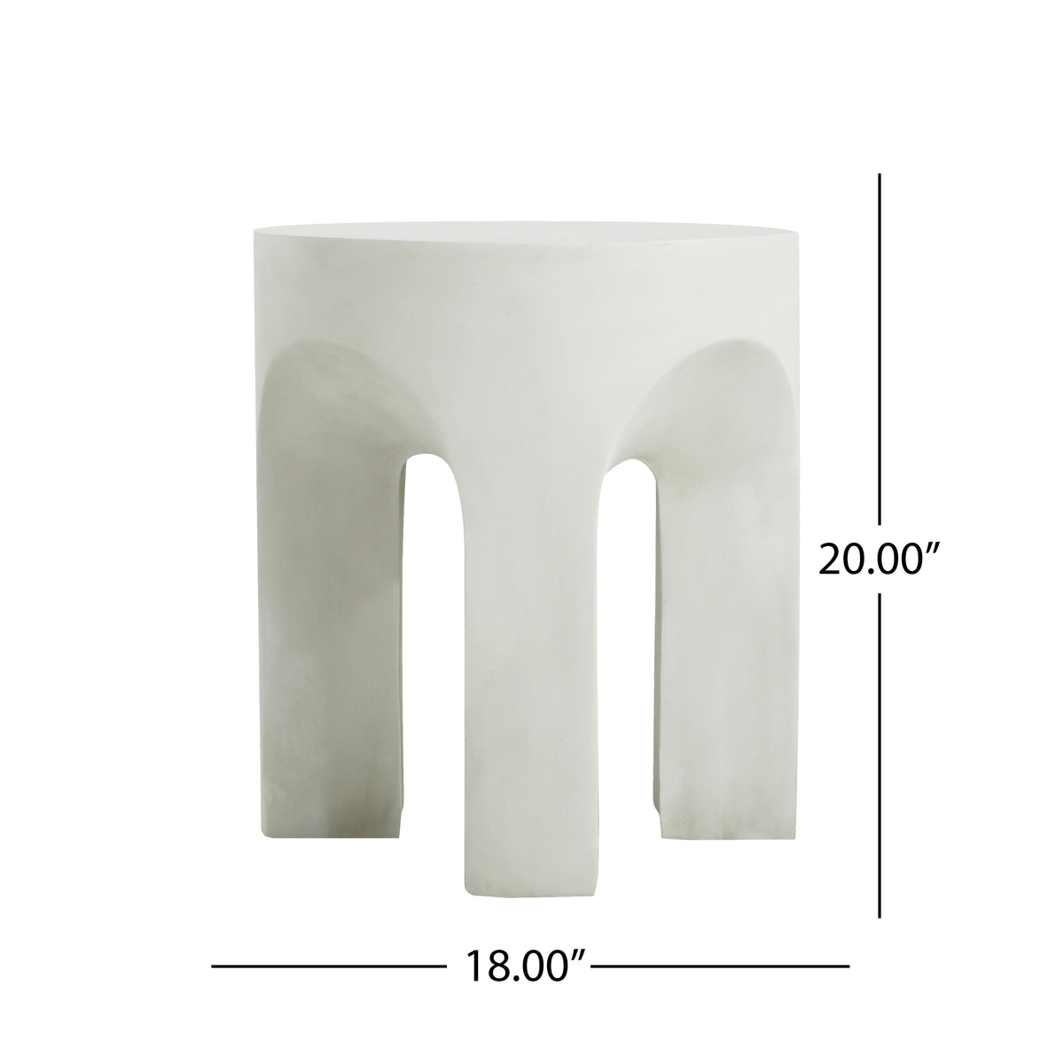 Outdoor MGO Round Top Side Table/End Table, Antique White