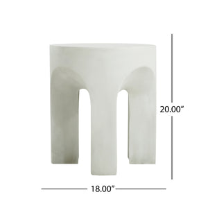 Outdoor MGO Round Top Side Table/End Table, Antique White