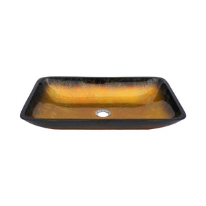 Gradient Tempered Glass Vessel Sink With Pop-Up Drain