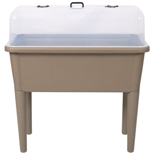 Raised Garden Bed with Ventilated Transparent Greenhouse Lid