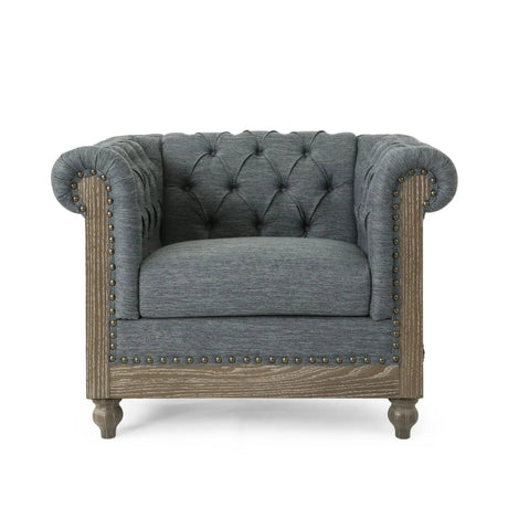 Fabric Upholstered Club Chair With Scrolled Tuxedo Arms - Best Buy Furniture