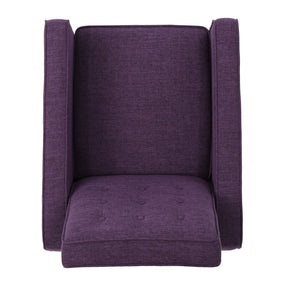 Mid-Century Modern Recliner With Button Tufted Waffle Stitch