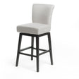 Quicksilvered - Upholstered Swivel Counter Stool With Wood Legs - Beige - Best Buy Furniture