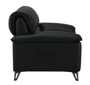 Eilene - Top Grain Leather Chair - Black - Best Buy Furniture