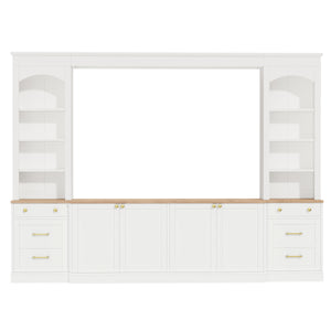 Farmhouse Arched Entertainment Center Wall Unit