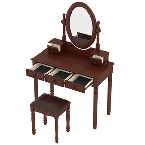 Vintage Vanity Desk with Adjustable Angle Mirror