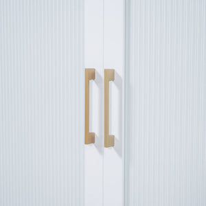 Murphy Bed With Frosted Glass Doors Design, Fake Drawers, Metal Legs