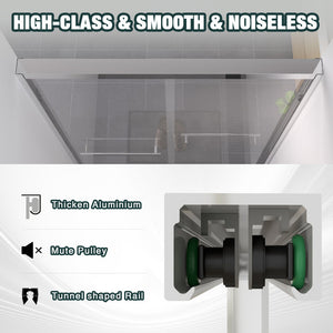 Premium Aluminum Frame Double Sliding Shower Door