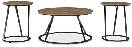 Cassbryn - Occasional Table Set (Set of 3) - Brown / Black - Best Buy Furniture
