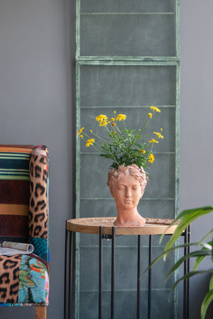 Visage Head Bust Planter with Classical Design - Cement