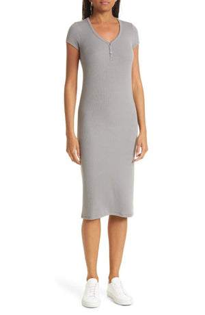 ATM Anthony Thomas Melillo Stretch Modal Ribbed Midi Dress in Snake, Size Small