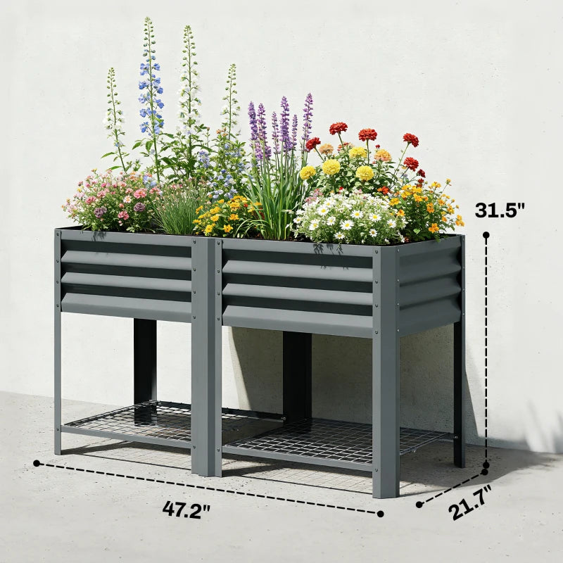 Patio Planter Box - Outdoor Elevated Raised Garden Bed
