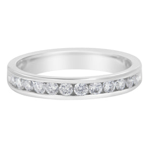 14K White Gold 1/2 cttw Diamond Band Ring (I-J Color, I2-I3 Clarity) - Size 7