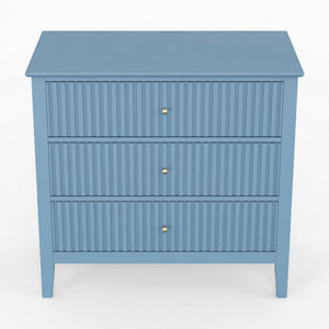 Fluted 3 Drawer Nightstand With Soft Close Slides